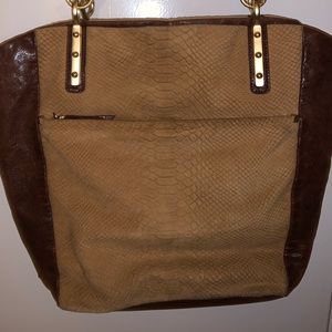 Elliott Lucca Brown/Tan Faux Snakeskin Purse